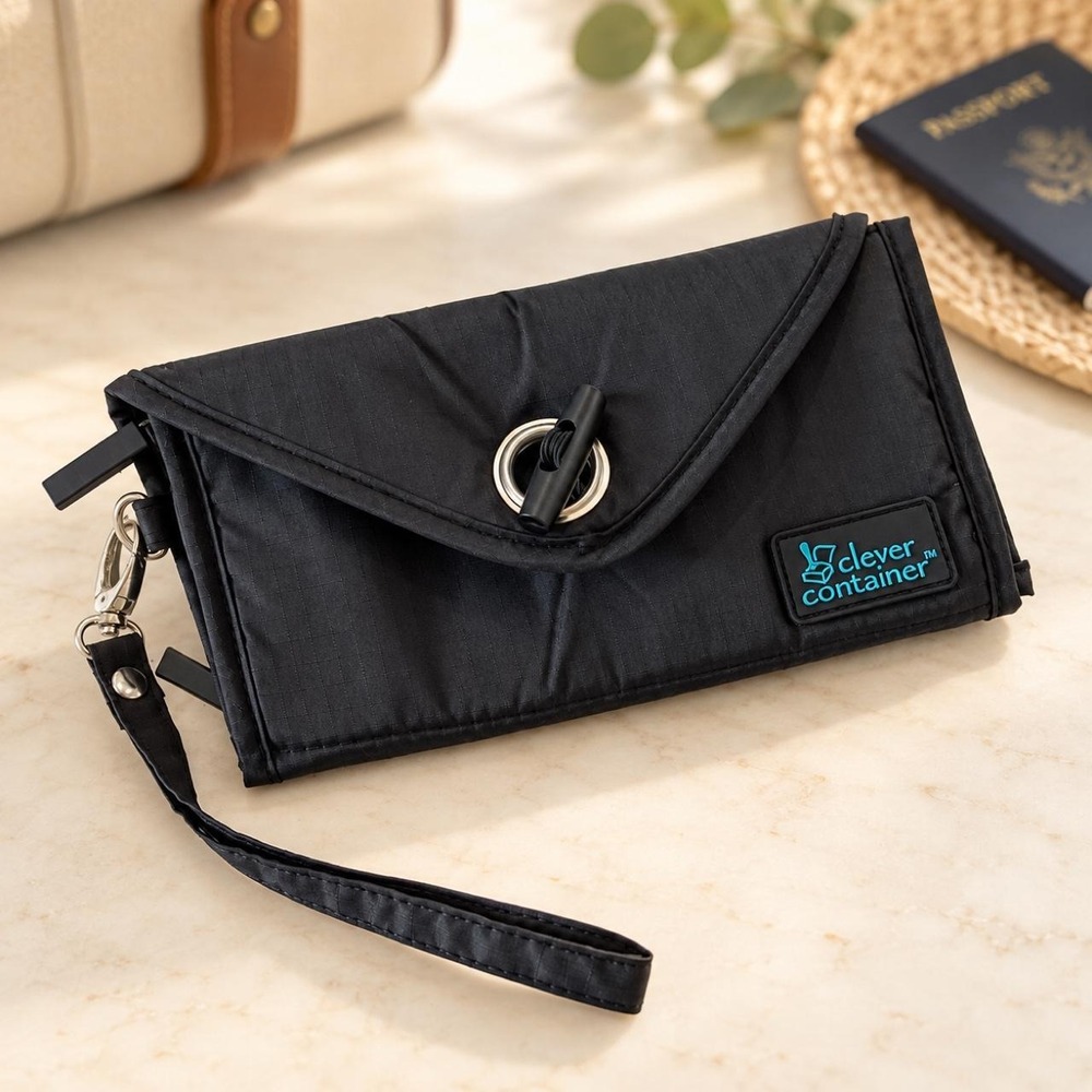 Clever Container Black Travel Organizer Wristlet 🖤